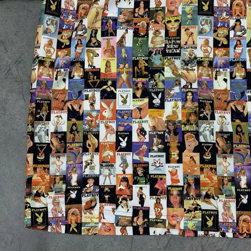 Playboy Shirt Men Size Large All Over Collage Cover Magazine Centerfold - Picture 11 of 14